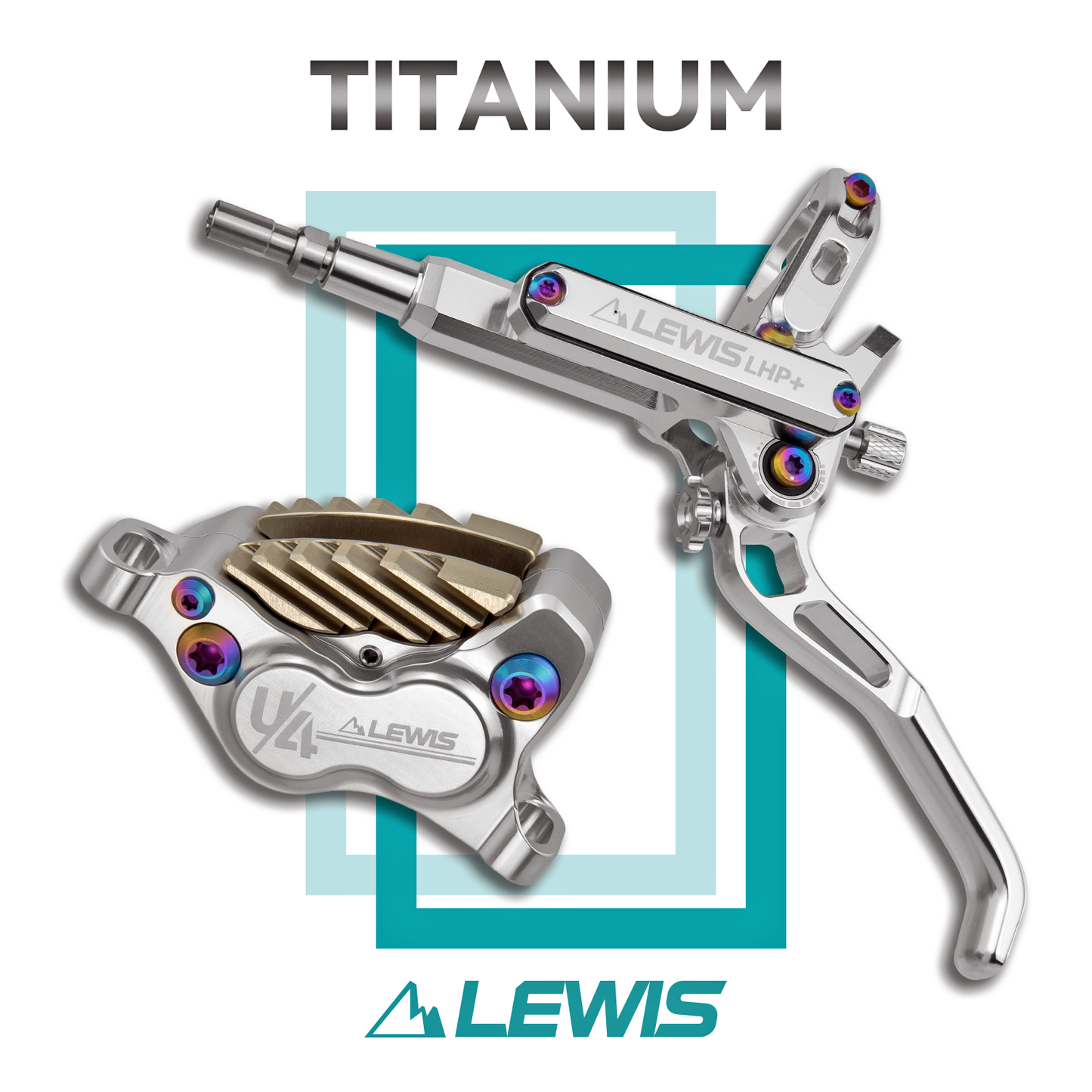 Lewis LHP+ U4T 4 Pistons Disc Brake with Titanium Mounting Bolts