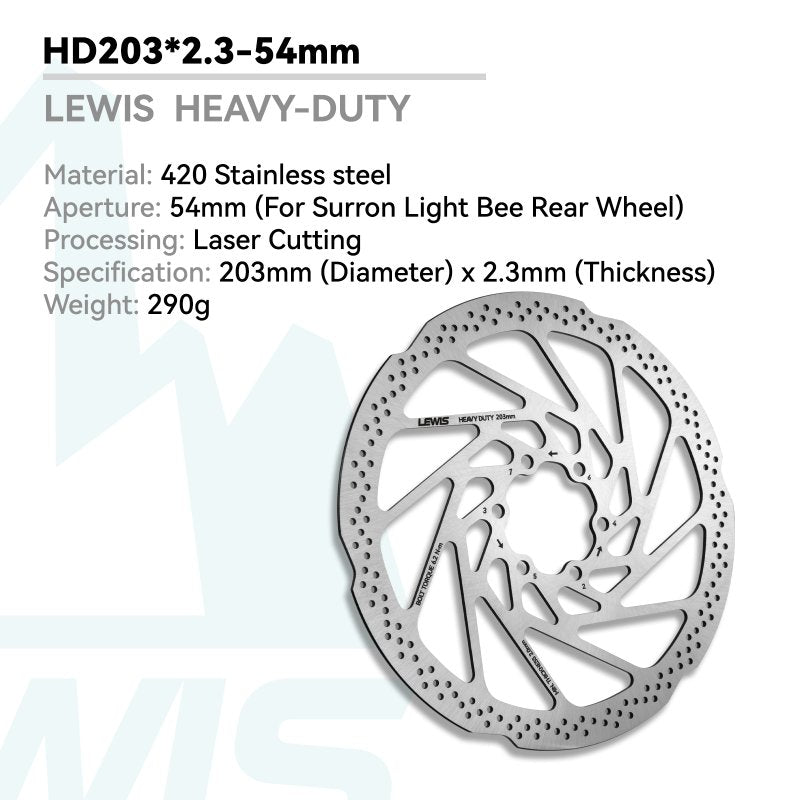 Lewis HEAVY DUTY Disc Brake Rotor 2.3/3mm Thick For Rear Wheel of Surron Light Bee