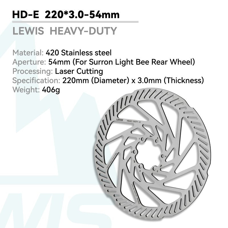 Lewis HD-E Disc Brake Rotor 2.3/3mm Thick for E-motor